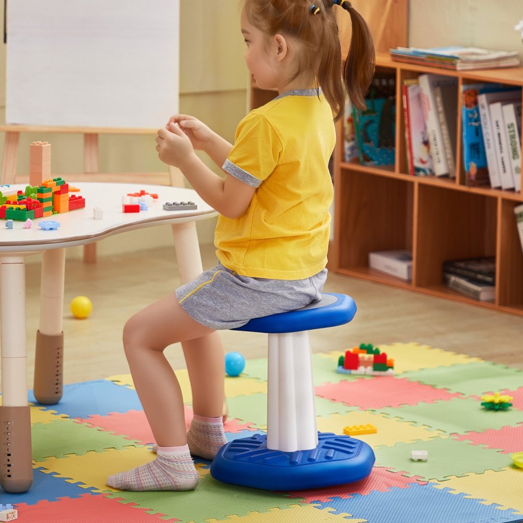 Aktywny fotel z poduszką gąbkową dla dzieci w wieku 3-7 lat Niebieski