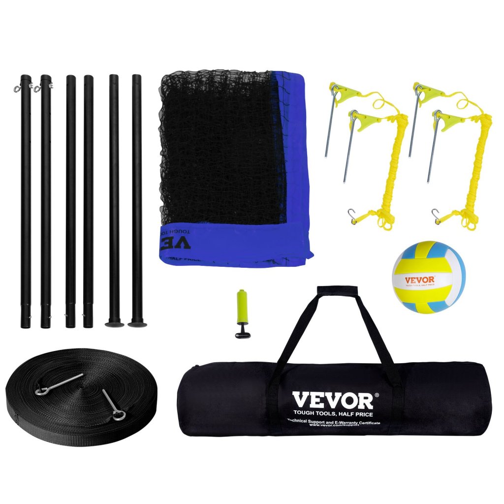 MAIN_36534-8_venkovni-prenosna-volejbalova-sit--ocelove-tyce-s-nastavitelnou-vyskou--profesionalni-volejbalova-sada-s-pvc-volejbalovou-siti--pumpa--prepravni-taska--odolna-volejbalova-sit-na-zahradu--plaz--travnik