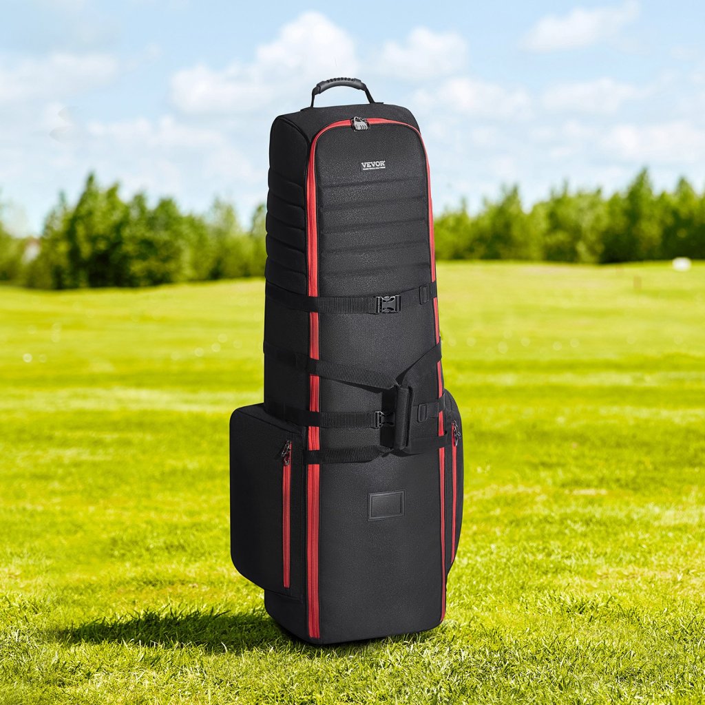 Torba podróżna na kije golfowe, pokrowiec na bagaż golfowy z kółkami, 1800D Oxford