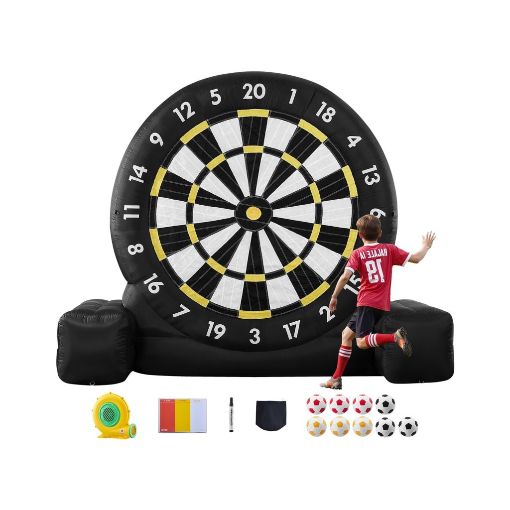 37098_nafukovaci-fotbalova-sipkova-deska-vysoka-pres-2-4-m-s-9-micky-a-vzduchovou-pumpou