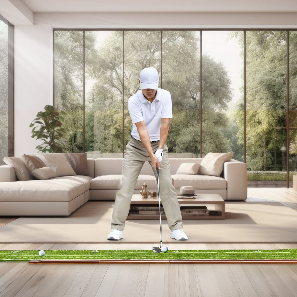 Mata do puttingu do golfa z 2 dołkami, kryty putting green do golfa, pomoc do nauki gry w golfa