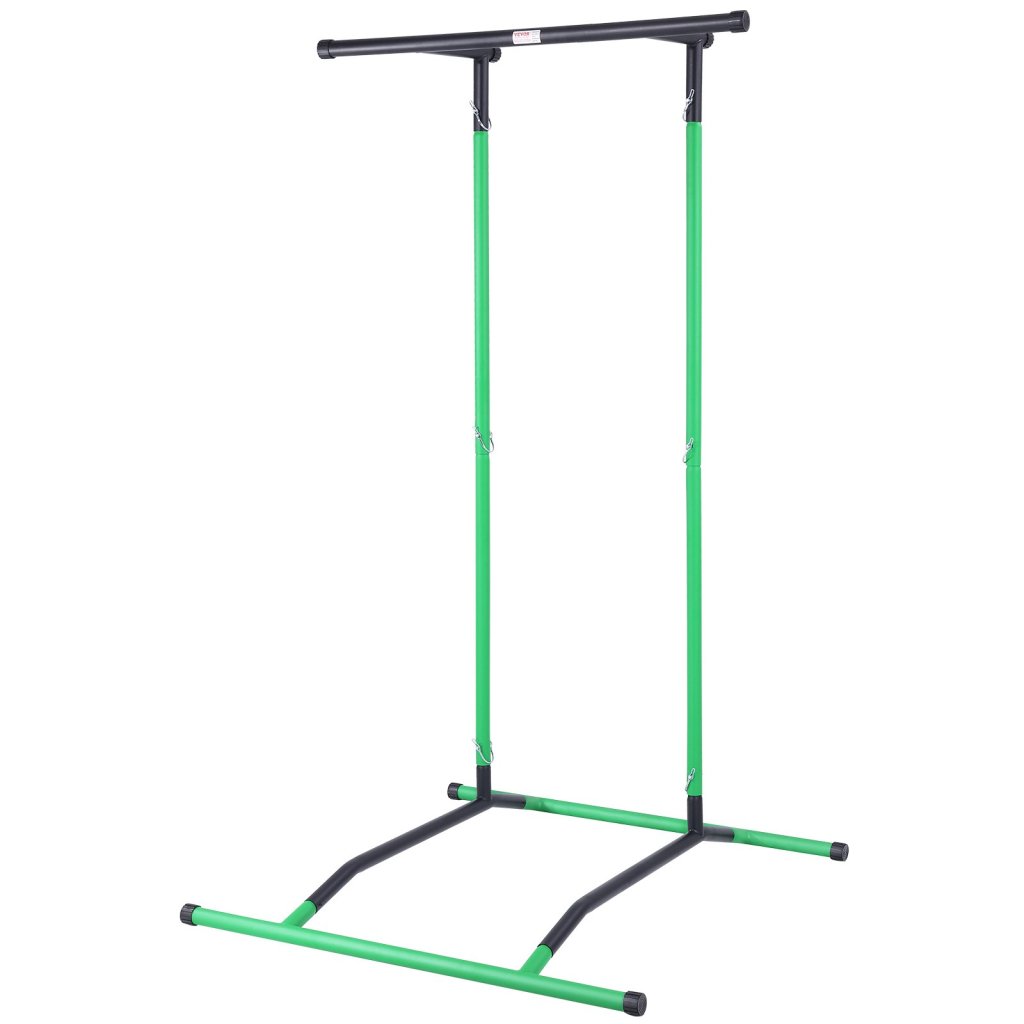 37251-11_power-tower-dip-station--stojan-na-hrazdu-s-nastavitelnou-vyskou-ve-2-urovnich--multifunkcni-posilovaci-vybaveni--posilovaci-zarizeni-do-domaci-posilovny--nosnost-100-kg--cerna-a-zelena