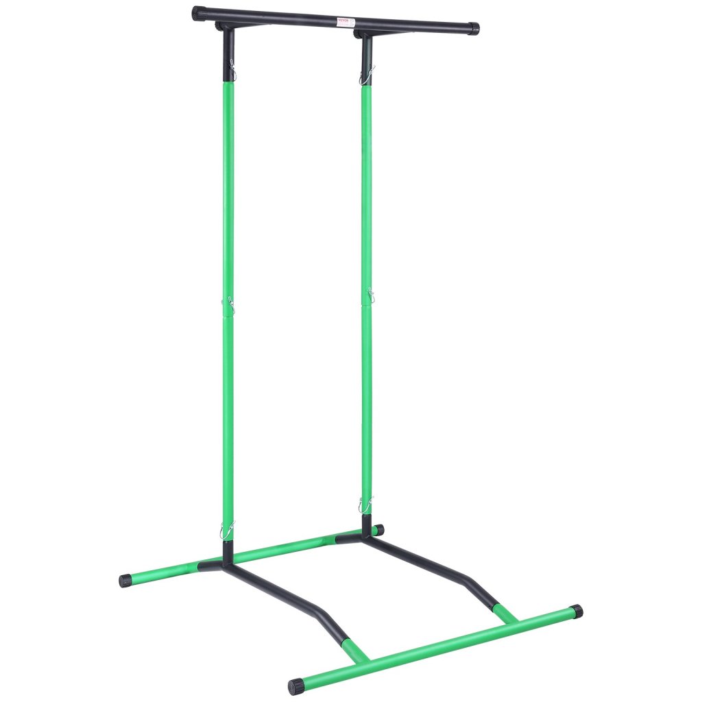 37251-8_power-tower-dip-station--stojan-na-hrazdu-s-nastavitelnou-vyskou-ve-2-urovnich--multifunkcni-posilovaci-vybaveni--posilovaci-zarizeni-do-domaci-posilovny--nosnost-100-kg--cerna-a-zelena