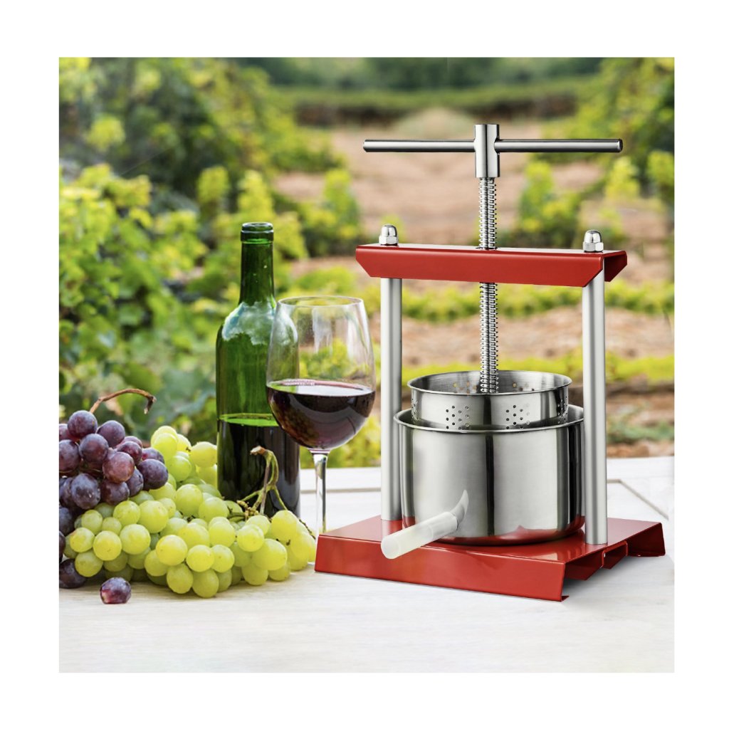28446-4_lis-na-ovocne-vino--1-6-galon-6-l--2-sudy-z-nerezove-oceli--rucni-odstavnovac--jablecny-most-jablko-hroznova-tinktura-zelenina-lis-na-vyrobu-medu-a-olivoveho-oleje-s-rukojeti-ve-tvaru-t-pro-venkovni--kuchynske-a-domaci-pouziti