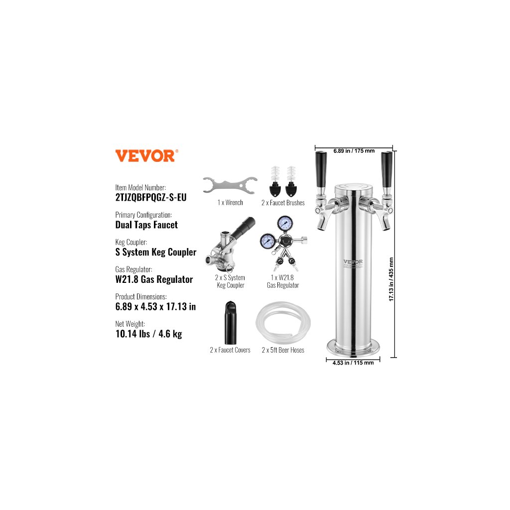 28497_kegerator-tower-kit--dual-taps-beer-conversion-kit--nerezovy-sudovy-stojan-na-pivo-s-regulatorem-w21-8-dual-gauge-a-spojkou-s-system-pro-party-home