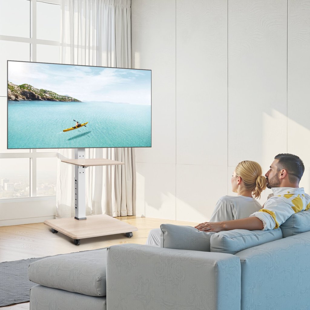 Mobilny stojak pod TV, mobilny wózek pod TV, nośność do 38 kg, do ekranów o przekątnej 32-70 cali
