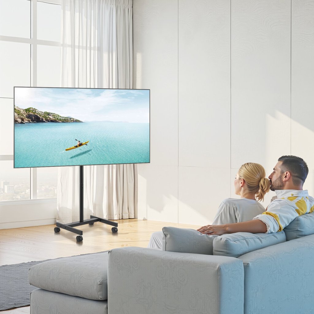 Mobilny stojak pod TV, mobilny wózek pod TV, nośność do 20 kg, do ekranów o przekątnej 17-55 cali