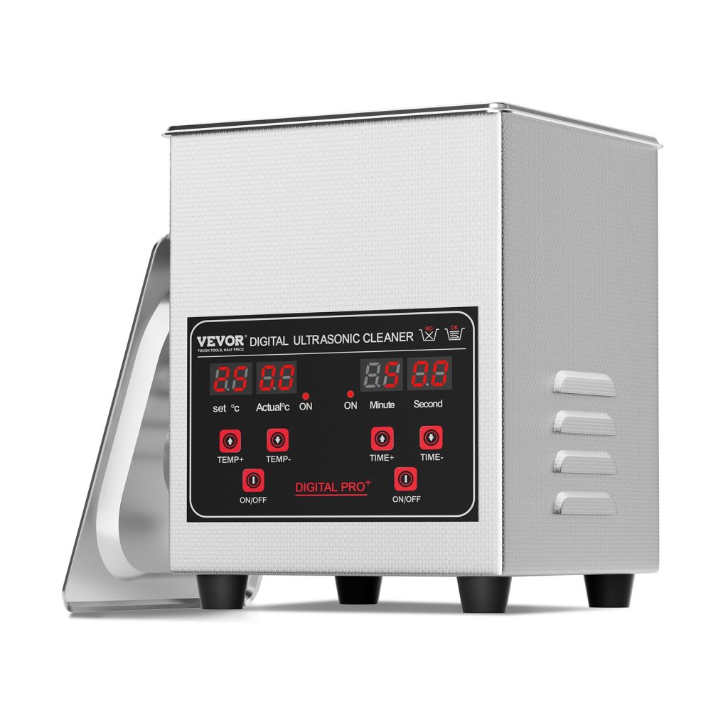 VEVOR Ultradźwiękowy oczyszczacz 1,3 l 50 W Maszyna czyszcząca Koszyk Timer i grzałka 40 kHz