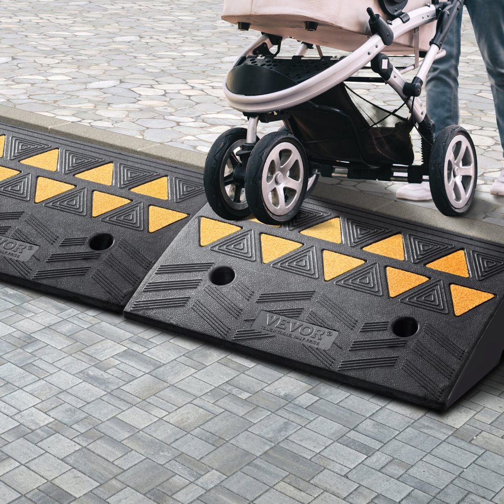 Podjazdy krawężnikowe gumowe 2 sztuki 12,7 cm
