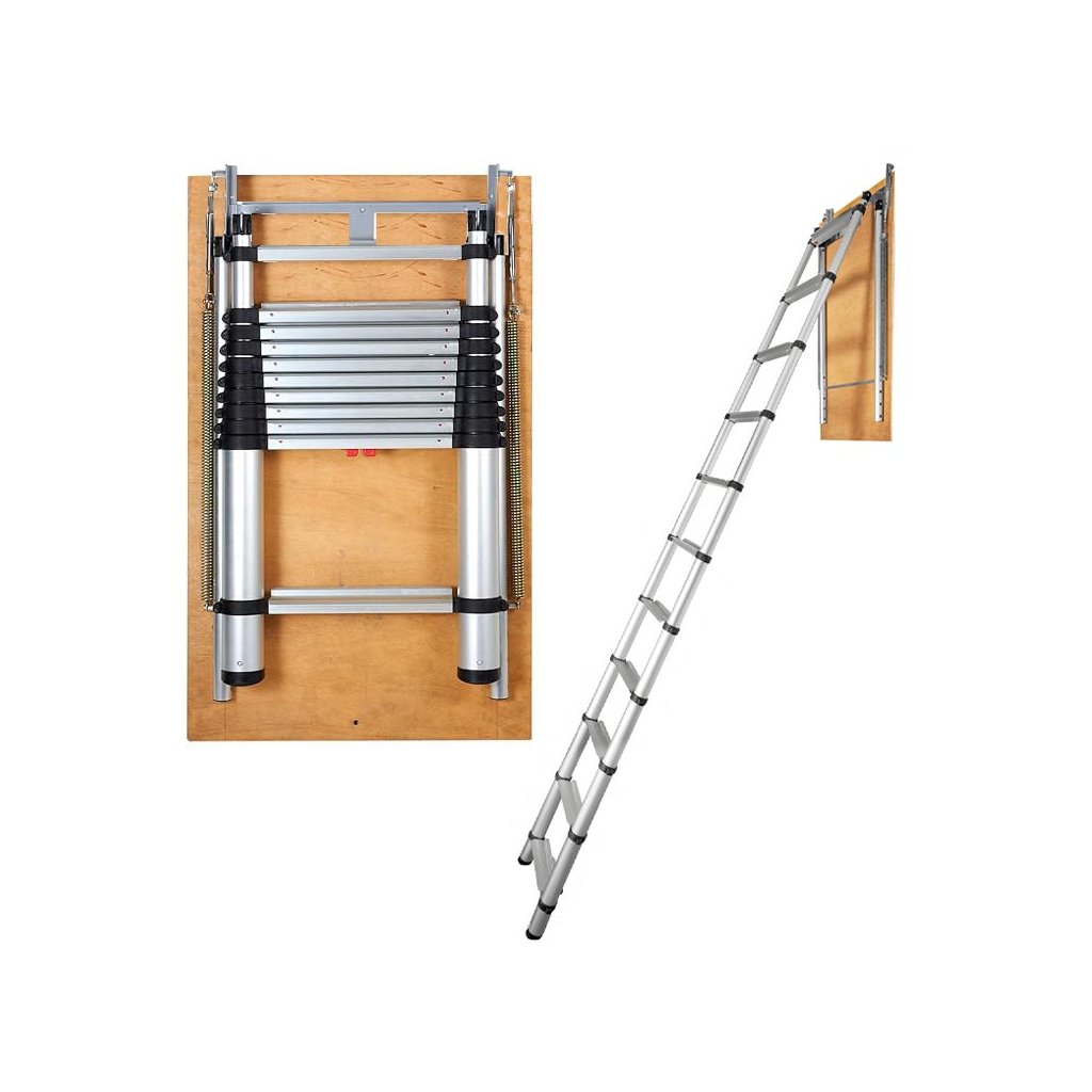 32583-4_teleskopicky-pudni-zebrik--nosnost-156-kg--viceucelovy-hlinikovy-prodluzovaci-prvek-96-9-cm-x-61-3-cm--lehky-a-prenosny--vhodny-pro-vysky-stropu-2-7-3-1-m--pohodlny-pristup-na-pudu