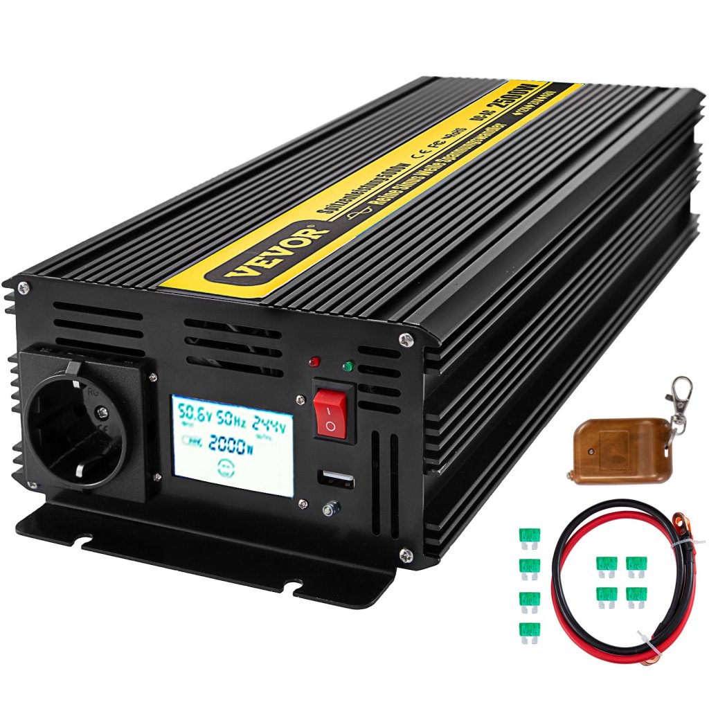 Falownik 2500W Wyświetlacz LCD