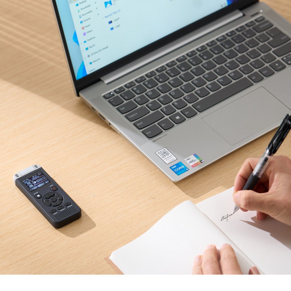 Cyfrowy dyktafon 128 GB, aktywowany głosem dyktafon z USB MP3
