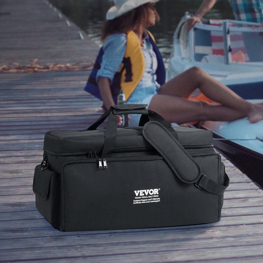 Torba na kable DJ, tkanina Oxford 1200D, pokrowiec DJ z 9 wyjmowanymi przegródkami, 1,4 m, wyściełany pasek na ramię, plastikowa podszewka dna, 59,5 x 29,8 x 30,4 cm, pokrowiec z drutu na sprzęt DJ-ski, akcesoria muzyczne