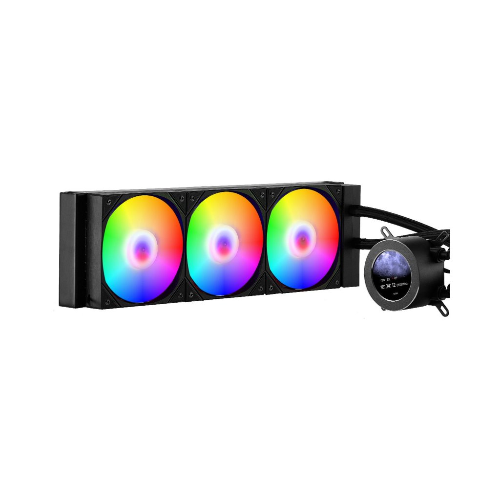 Chłodnica wodna procesora AIO CPU z podświetleniem ARGB i 3 wentylatorami PWN (120 mm)
