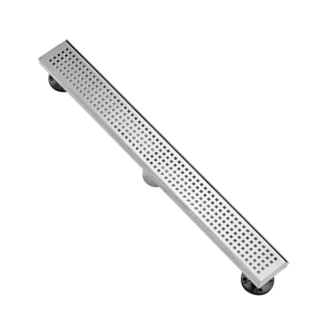 31065-10_linearni-sprchovy-odtok-610-mm-s-ctvercovym-rostem--obdelnikovy-sprchovy-odtok-z-kartacovane-nerezove-oceli-304--linearni-odtok-s-vyrovnavacimi-nozickami--sitko-na-vlasy-stribrne-barvy