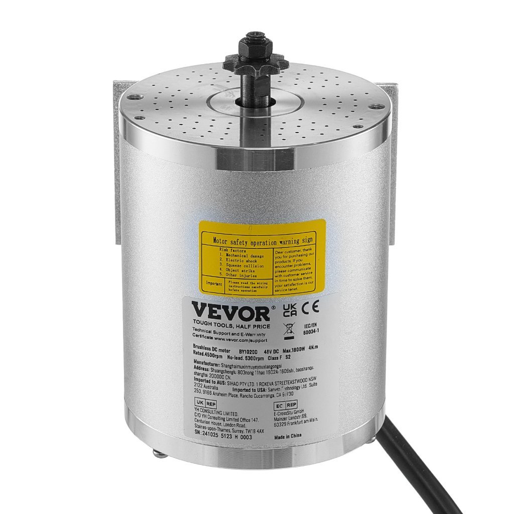 1800W elektrický bezkartáčový stejnosměrný motor 48V 4500 ot./min. pro elektrokola a terénní kola