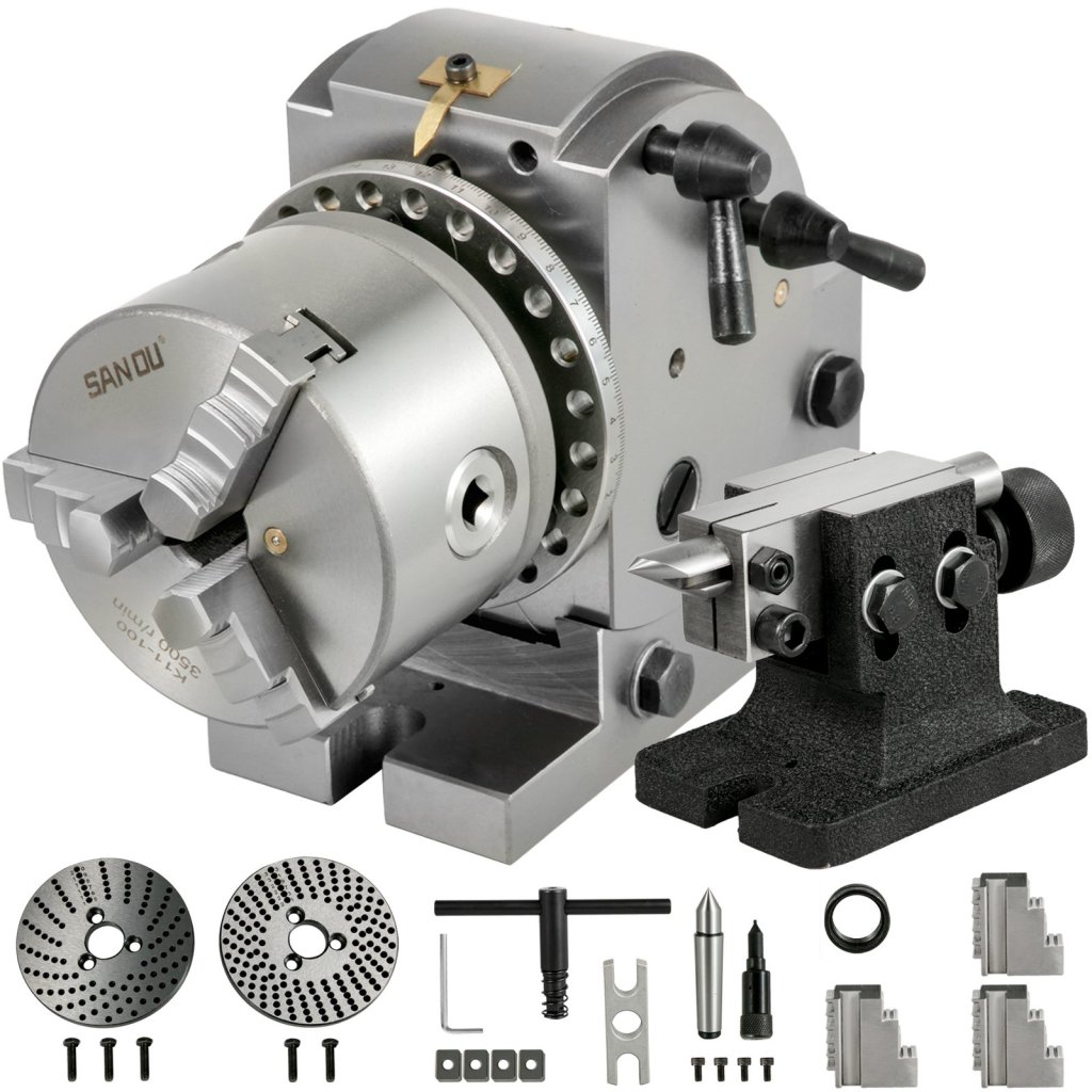 31842_delici-hlava-4-palce-s-indexovaci-frezovaci-hlavou-100-mm-polouniverzalni-delici-hlava-4-palce-3celistove-sklicidlo-sada-delicich-hlav-s-indexovacimi-deskami-a-konikem-pro-presny-otocny-stul