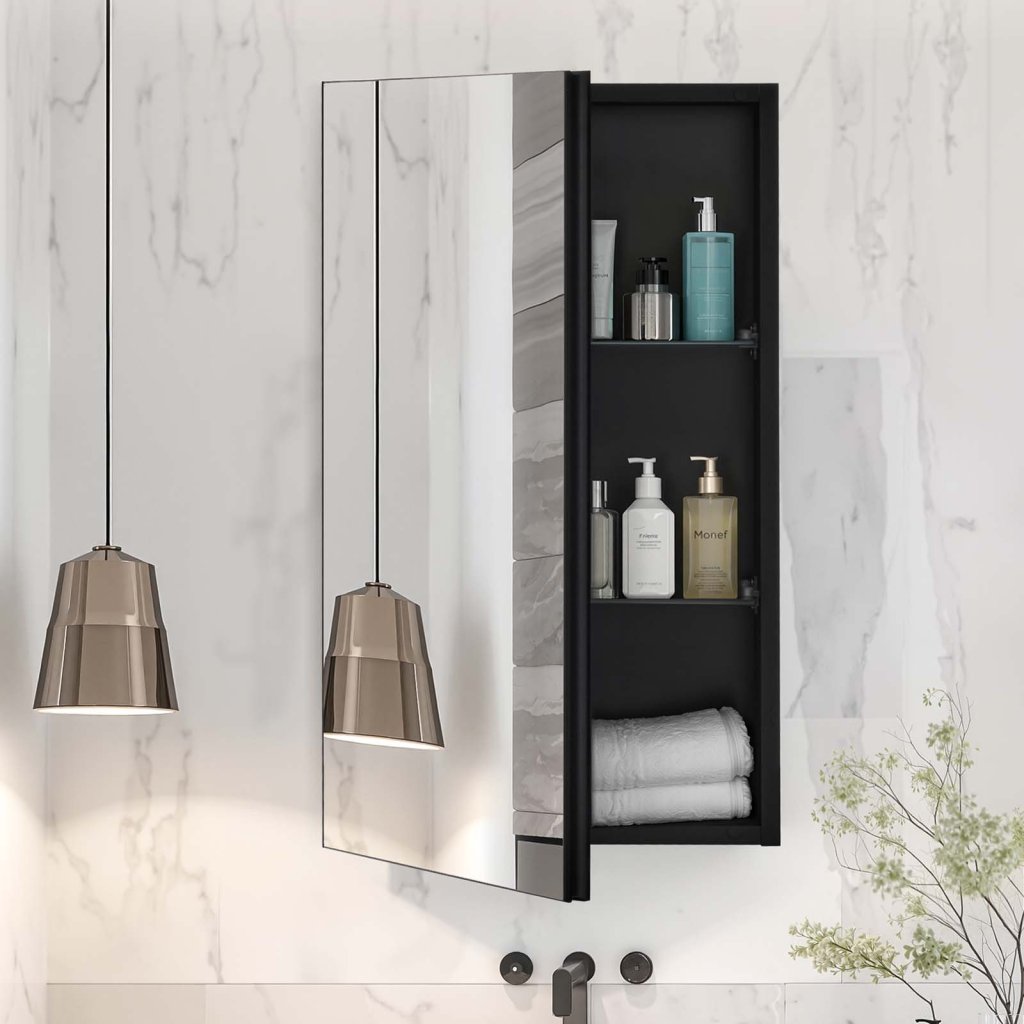 Apteczka pierwszej pomocy z lusterkiem 14" x 24" i regulowanymi półkami