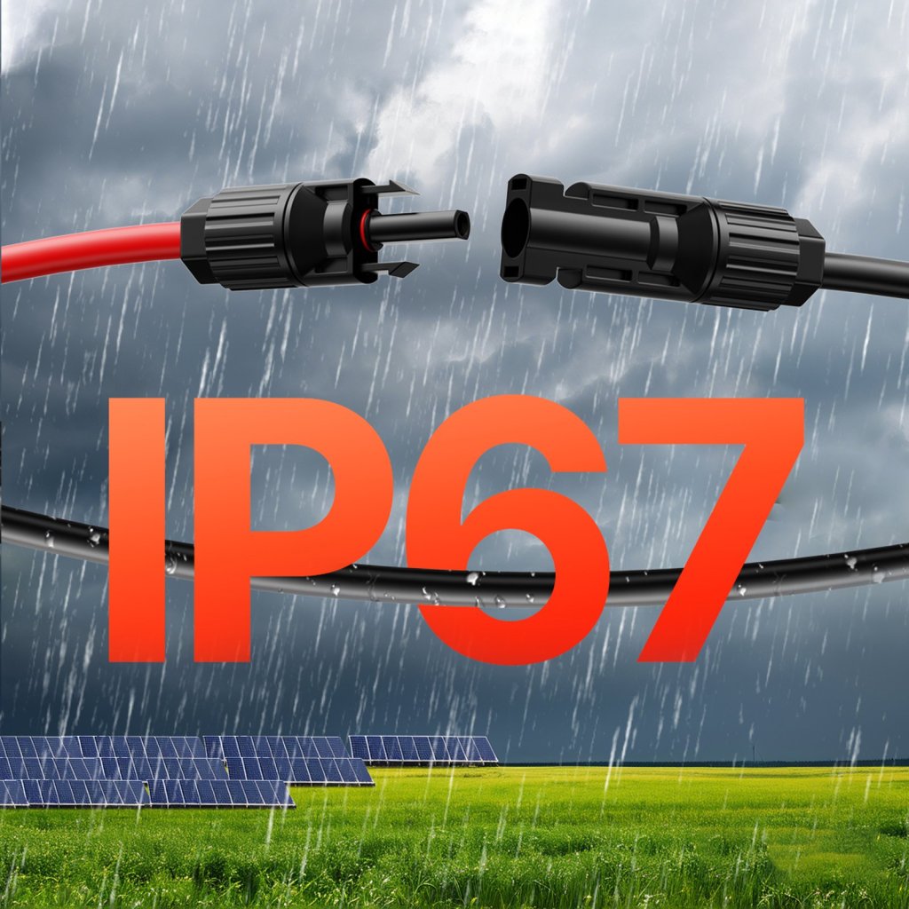 Przewód przedłużający do paneli słonecznych 9,14 m/30 stóp ze złączami żeńskimi i męskimi 6 mm²/10 AWG 1 para
