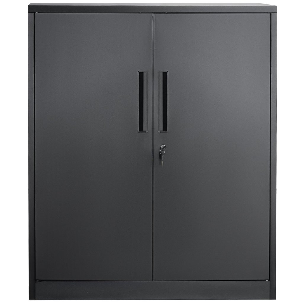 33723-10_kovova-ulozna-skrin-se-2-magnetickymi-dvirky-a-4-nastavitelnymi-policemi--nosnost-90-kg-na-polici--uzamykatelna-ocelova-ulozna-skrin--kovova-skrin-107-cm-se-3-klici--pro-kancelar--garaz--domov--cerna