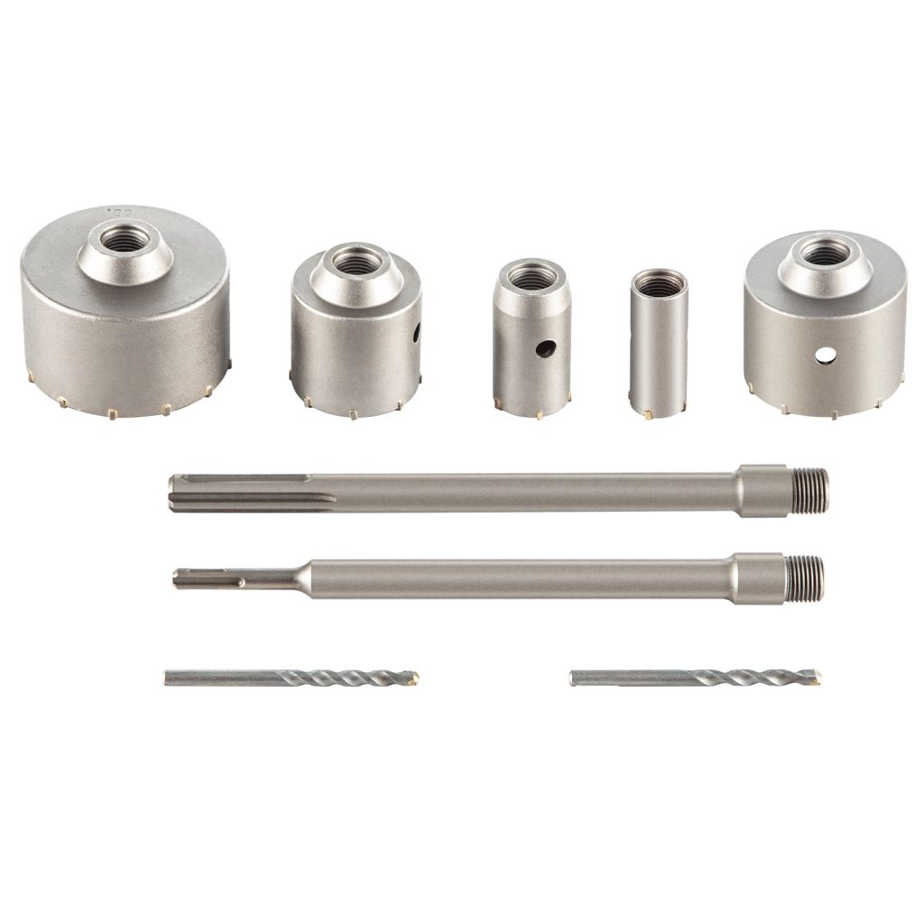 34335-9_sada-derovacich-pil-na-beton--sada-vrtaku-30-40-65-80-100-mm--freza-na-derovani-do-zdi-s-upinanim-sds-plus-nebo-sds-max-s-spojovaci-tyci-11-8--300-mm-pro-cihly--beton--cement--kamennou-zed--zdivo--dlazdice