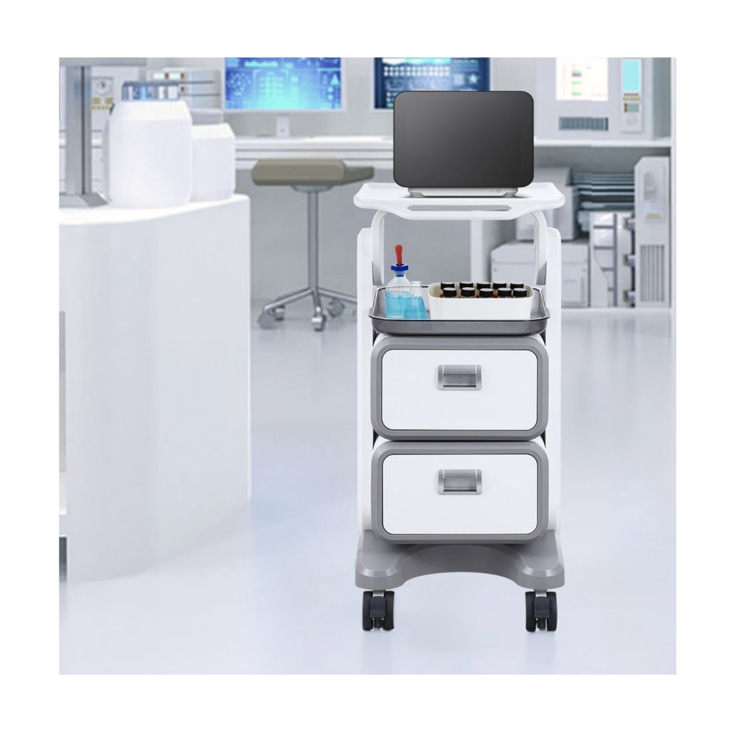 MAIN_29430-4_3patrove-laboratorni-voziky-mobilni-lekarsky-vozik-se-2-zasuvkami-a-1-hornim-zasobnikem-bily