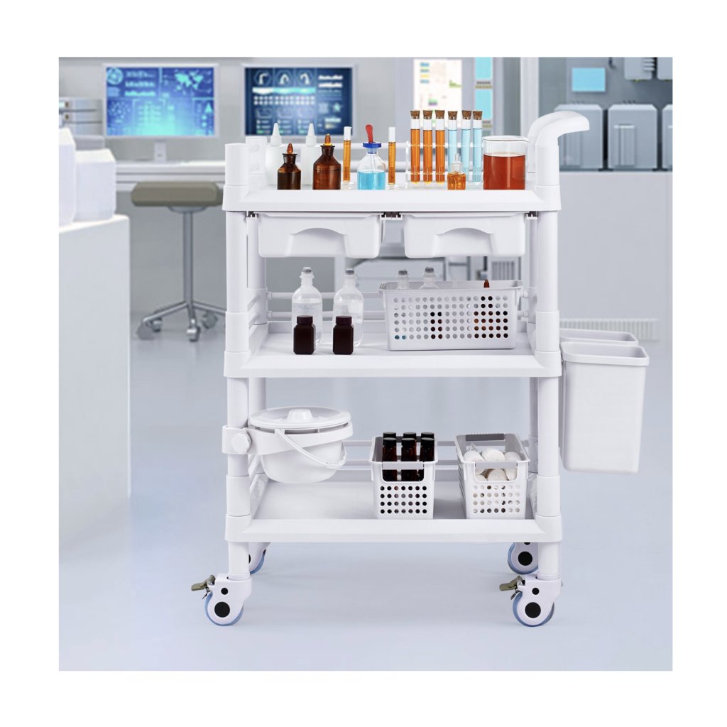 MAIN_29433-4_3patrove-laboratorni-voziky-mobilni-lekarsky-vozik-se-3-zasobniky-a-3-odpadkovymi-kosi-bily