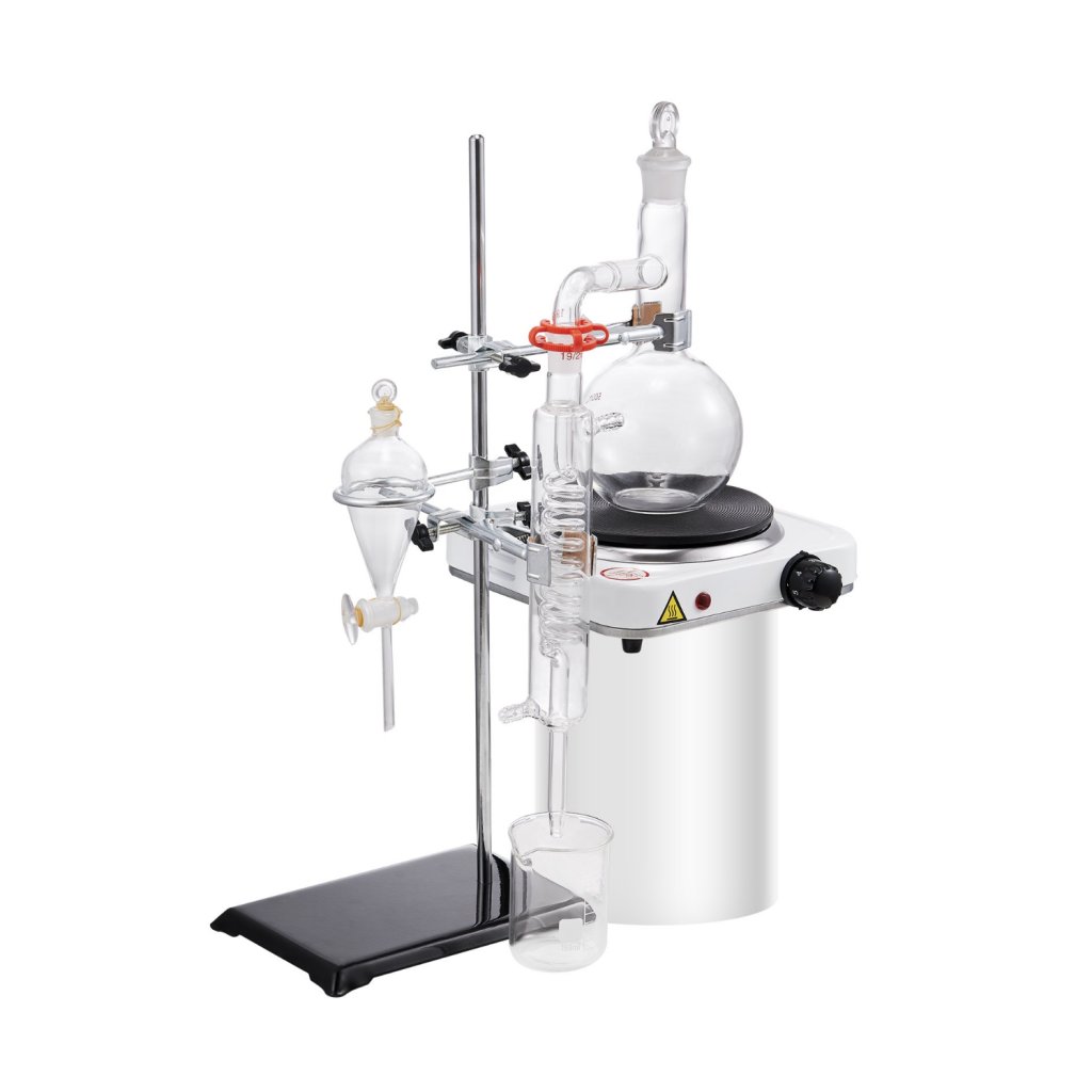 29472-2_sada-na-destilaci-esencialniho-oleje--500-ml-destilacni-pristroj--3-3-sada-na-destilaci-skla-boro-lab-s-1000w-topnou-deskou-a-24--40-spoji--sada-33-kusu