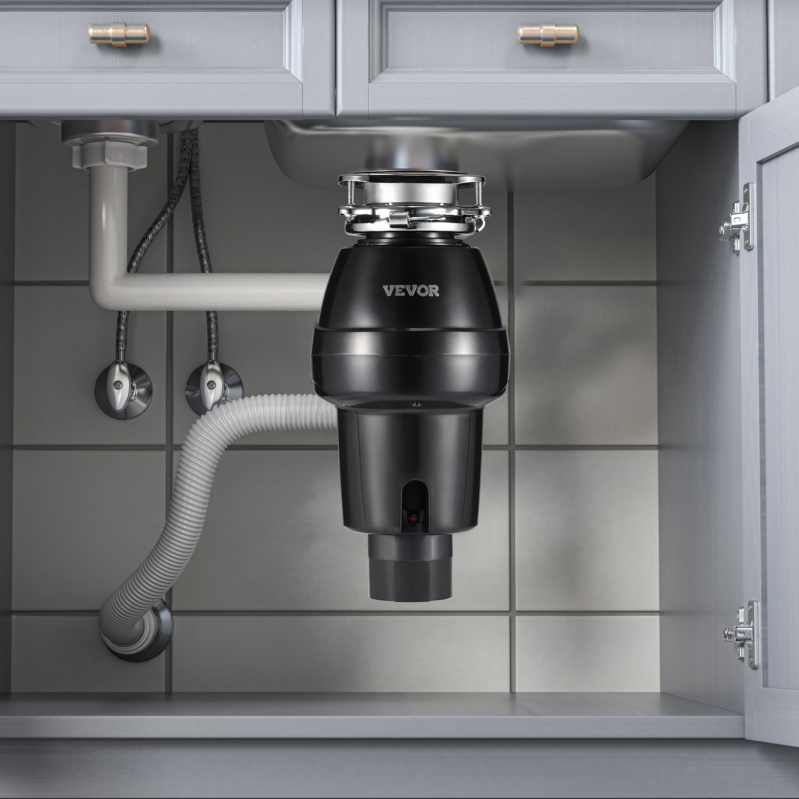Drcič odpadu 3/4 HP, trvalý drtič potravinového odpadu 3600 ot./min, 3-šroubový