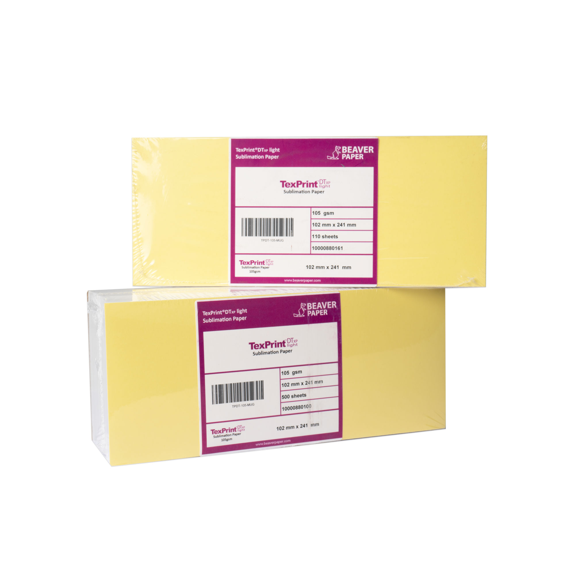 TexPrint® DT Light 105 g/m², sublimační papír na hrnky o rozměrech 102 x 241 mm