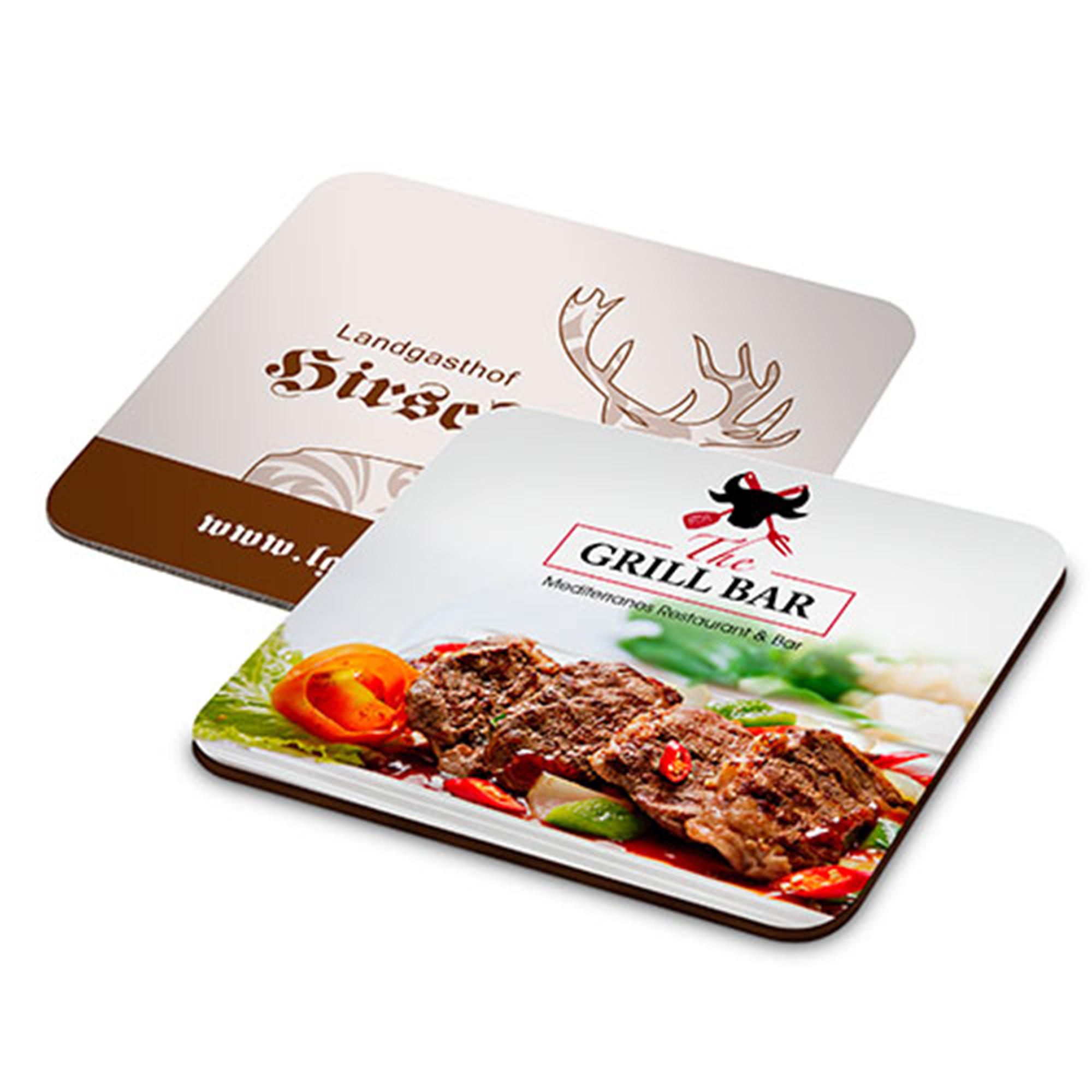 Podložka pod pohár Sublistar® MDF, 90 x 90 x 3 mm, farba lesklá biela, 60 ks/balenie, 240 ks/kartón